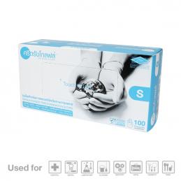 SKI - สกี จำหน่ายสินค้าหลากหลาย และคุณภาพดี | SRITRANG GLOVE NITRILE 4.8g กล่องสีฟ้า - ไม่มีแป้ง #S-DNOFSOG (ลัง 10กล่อง, 1 กล่องมี 100ชิ้น)