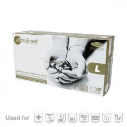 SKI - สกี จำหน่ายสินค้าหลากหลาย และคุณภาพดี | SRITRANG GLOVE NITRILE 6.2g กล่องสีทอง - ไม่มีแป้ง #L-DNOTHOG (ลัง 10กล่อง, 1 กล่องมี 100ชิ้น)