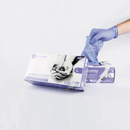SKI - สกี จำหน่ายสินค้าหลากหลาย และคุณภาพดี | SRITRANG GLOVE NITRILE EL VIOLET กล่องสีม่วง - ไม่มีแป้ง #L-DNOFEOG (ลัง 10กล่อง, 1 กล่องมี 100ชิ้น)