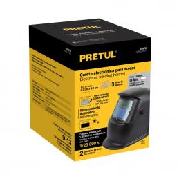 PRETUL 29978 หน้ากากเชื่อม แบบสวมหัวปรับแสงอัตโนมัติ 2เซนเซอร์ Shade color 9-13 มีระบบกันสะเทือน (แบตเตอรี่ CR2032x2 ในชุด/แผงโซลาร์เซลล์/เลนส์ป้องกัน3ชิ้น) [CAREL-913P1]