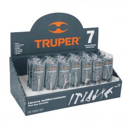TRUPER 13337 พวงกุญแจเครื่องมือ ชุบนิกเกิล 7 แบบ (คละแบบ) (กล่องละ 49 ชิ้น) [LLA-49]
