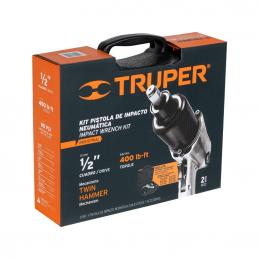 TRUPER 18281 เครื่องยิงบ๊อกลม 1/2นิ้ว พร้อมอุปกรณ์เสริม15 ชิ้น และกระเป๋า [TPN-734H-2K]