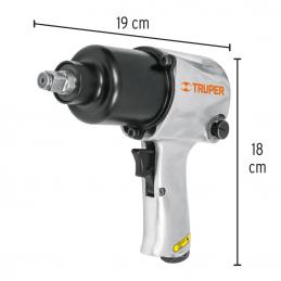 TRUPER 18281 เครื่องยิงบ๊อกลม 1/2นิ้ว พร้อมอุปกรณ์เสริม15 ชิ้น และกระเป๋า [TPN-734H-2K]