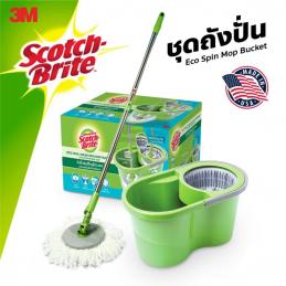 3M-สก๊อตซ์ไบรต์-7012809640-Eco-DUAL-Spin-Bucket-ชุดถังปั่นอีโค่-ดูโอ้ววอช-พร้อมไม้ถูพื้นไมโครไฟเบอร์-XN002039701