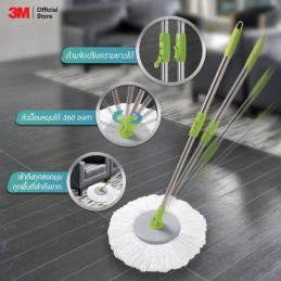 3M สก๊อตซ์ไบรต์ #7012809640 Eco DUAL Spin Bucket - ชุดถังปั่นอีโค่ ดูโอ้ววอช พร้อมไม้ถูพื้นไมโครไฟเบอร์ #XN002039701