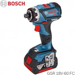 SKI - สกี จำหน่ายสินค้าหลากหลาย และคุณภาพดี | BOSCH GSR 18 V-60 FC สว่านไขควงแบตเตอรี่ 18 V 5.0 Ah (แบตเตอร์รี่ 2 ก้อน) หัวถอดเปลี่ยนได้ (มุมฉาก,หัวแกน6เหลี่ยม,หัวหนีศูนย์) #06019G7100 (Indent)