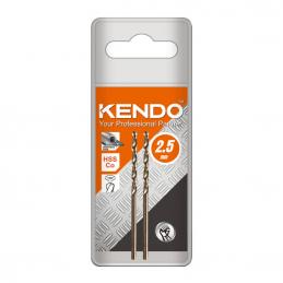 SKI - สกี จำหน่ายสินค้าหลากหลาย และคุณภาพดี | KENDO 10302505 ดอกสว่านเจาะสแตนเลส(โคบอลท์) 2.5 × 57mm (2 ชิ้น/แพ็ค)