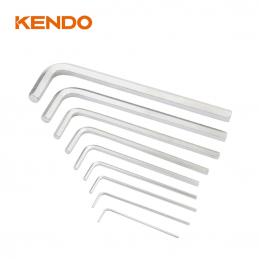 KENDO 20733 ประแจหกเหลี่ยมตัวแอล ขาวยาวพิเศษ 9 ตัวชุด ขนาด 1.5-10 mm.