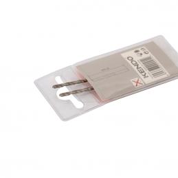 KENDO 10202505 ดอกสว่านเจาะเหล็กสีเงิน 2.5 × 57mm (2 ชิ้น/แพ็ค)