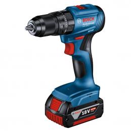 BOSCH #06019K31K2 GSB185-LI สว่านกระแทกไร้สาย 4 หุน 18V Brushless motor แบต 2.0Ahx2+แท่นชาร์จ+อุปกรณ์เสริม23ชิ้น