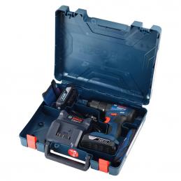 BOSCH #06019K31K2 GSB185-LI สว่านกระแทกไร้สาย 4 หุน 18V Brushless motor แบต 2.0Ahx2+แท่นชาร์จ+อุปกรณ์เสริม23ชิ้น