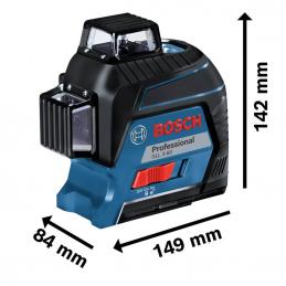 BOSCH GLL3-80+BT150 เลเซอร์กำหนดแนว 3 เส้น 360 องศา (80 เมตร) พร้อมฐานรับ #0601063S01
