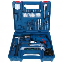 BOSCH GSB10RE สว่านเจาะคอนกรีตกระแทก 3/8นิ้ว 500W ซ้ายขวา+Accessaries 100 ชิ้นเล็ก #06012161K0