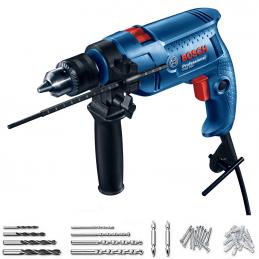 SKI - สกี จำหน่ายสินค้าหลากหลาย และคุณภาพดี | BOSCH GSB550 SET สว่านกระแทก 1/2นิ้ว 13mm. ซ้ายขวา 550W #06011A15K1