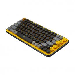 Logitech-POP-Keys-คีย์บอร์ดไร้สาย-Bluetooth®-พร้อมปุ่มอิโมจิปรับแต่งได้-Blast-Yellow-TH-ENG
