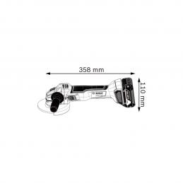 BOSCH GWS 18V-10 P (SOLO) New เครื่องเจียร์ 4นิ้ว 18 V Brushless motor มีกันสะบัด, มีระบบเบรคอัตโนมัติ สวิทซ์กำ #06019J41K0