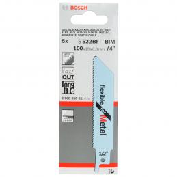 BOSCH S522BF ใบเลื่อยอเนกประสงค์ ตัดเหล็กสีฟ้า #2608656011 (5ใบ/แผง) for GSA10.8