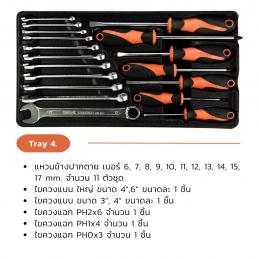 KENDO 90517 กล่องเครื่องมือ 4 ลิ้นชัก พร้อมเครื่องมือ 86 ชิ้น 46x24x28cm