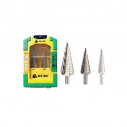 SKI - สกี จำหน่ายสินค้าหลากหลาย และคุณภาพดี | KEIBA ดอกสว่าน Step Drill 3ตัวชุด (HSS M2) รุ่น HXKP0103