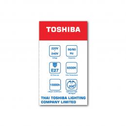 TOSHIBA FT-LED-A60-068 หลอดไฟ LED A60 9 วัตต์ แสงสีขาว E27