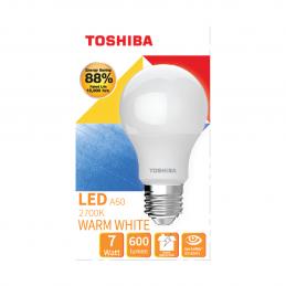 TOSHIBA FT-LED-A60-063 หลอดไฟ LED A60 7 วัตต์ แสงวอร์มไวท์ E27