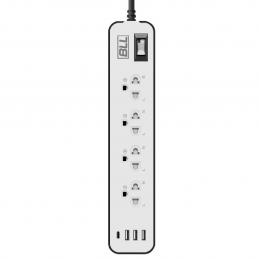 BLL-B87-ปลั๊กไฟ-4-ช่องเสียบ-1-สวิตซ์-3-USB-1-TYPE-C-สายยาว-3-เมตร