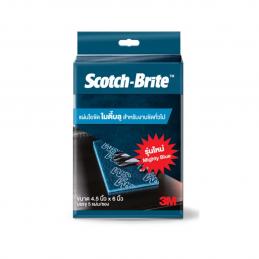 SKI - สกี จำหน่ายสินค้าหลากหลาย และคุณภาพดี | 3M สก๊อตช์-ไบรต์ XD006003268 MIGHTY BLUE แผ่นใยขัด สีฟ้า 4.5 นิ้ว X 6 นิ้ว เบอร์ 320-400