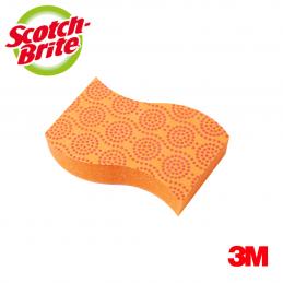 3M สก๊อตช์-ไบรต์ #7012803307 แผ่นใยขัดพร้อมฟองน้ำสครับดอท สีส้ม สำหรับงานไร้ริ้วรอย (12อัน/ลัง) XD006003524