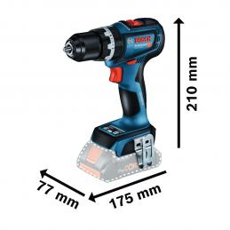 SKI - สกี จำหน่ายสินค้าหลากหลาย และคุณภาพดี | Bosch GSB18V-90 สว่านกระแทกไร้สาย 4 หุน 18 V Brushless motor เครื่องตัวเปล่า แรงบิด 64/90 Nm สามารถตั้งค่าทอร์คให้ละเอียดขึ้นผ่าน Appication #06019K61L0