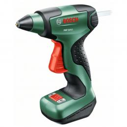 SKI - สกี จำหน่ายสินค้าหลากหลาย และคุณภาพดี | Bosch PKP18E  ปืนกาวไร้สาย 3.6V 1.5 Ah อัตตราเนื้อกาวขณะใช้งาน 2 กรัม/นาที ขนาดกาว 7 ม.ม. อุณหภูมิกาวละลาย 170 C น.น. 0.26 ก.ก.  #0603264600