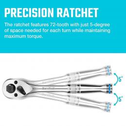 Duratech DT401257 ด้ามฟรี 3-IN-1 (ขนาด 1/4", 3/8", 1/2")