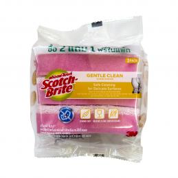 SKI - สกี จำหน่ายสินค้าหลากหลาย และคุณภาพดี | 3M สก๊อตช์-ไบรต์ #7012803293 ฟองน้ำแอนตี้แบคทีเรีย สีชมพูอ่อน แพ็ค 3 #XD006003433 (12แพ๊ค/ลัง)