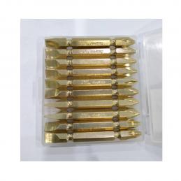 CHAMPION ดอกไขควงลม 2หัว แบน,แฉก 2x65mm สีทอง