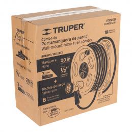 SKI - สกี จำหน่ายสินค้าหลากหลาย และคุณภาพดี | TRUPER 102208 ชุดสายยางฉีดน้ำ รุ่นเสริมความแข็งแรง 3 ชั้น 1/2นิ้ว ยาว 20เมตร พร้อมข้อต่อพลาสติกและปืนฉีดน้ำ