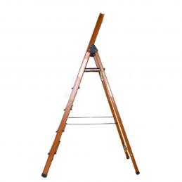 LEOPRO NCW110A บันไดพับอลูมิเนียมลายไม้ ROSEWOOD 5 ขั้น