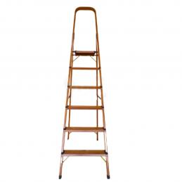 SKI - สกี จำหน่ายสินค้าหลากหลาย และคุณภาพดี | LEOPRO NCW132A บันไดพับอลูมิเนียมลายไม้ ROSEWOOD 6 ขั้น
