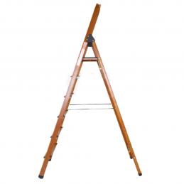 LEOPRO NCW132A บันไดพับอลูมิเนียมลายไม้ ROSEWOOD 6 ขั้น