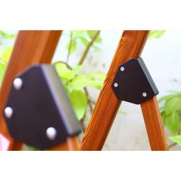 LEOPRO NCW132A บันไดพับอลูมิเนียมลายไม้ ROSEWOOD 6 ขั้น