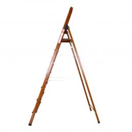 LEOPRO NCW154A บันไดพับอลูมิเนียมลายไม้ ROSEWOOD 7 ขั้น