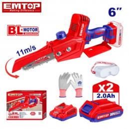 SKI - สกี จำหน่ายสินค้าหลากหลาย และคุณภาพดี | EMTOP ELGA20682 เลื่อยโซ่ไร้สาย 6นิ้ว