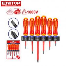 SKI - สกี จำหน่ายสินค้าหลากหลาย และคุณภาพดี | EMTOP ESSTJS061 ชุดไขควงหุ้มฉนวน 6 ชิ้น