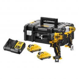 SKI - สกี จำหน่ายสินค้าหลากหลาย และคุณภาพดี | DEWALT DCK2111L2T-B1 ชุดสว่านกระแทกเเละไขควงกระแทก 12V