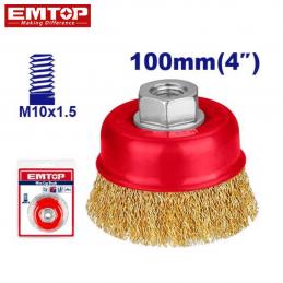 SKI - สกี จำหน่ายสินค้าหลากหลาย และคุณภาพดี | EMTOP EWCB61005 แปรงลวดรูปถ้วยเหล็กชุบทอง