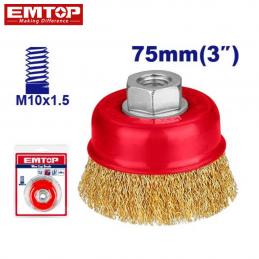 SKI - สกี จำหน่ายสินค้าหลากหลาย และคุณภาพดี | EMTOP EWCB60755 แปรงลวดรูปถ้วยเหล็กชุบทอง