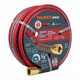 SKI - สกี จำหน่ายสินค้าหลากหลาย และคุณภาพดี | TRUPER 19793 สายยางฉีดน้ำ รุ่นเสริมความแข็งแรง 4 ชั้น 1/2นิ้ว ยาว 25เมตร พร้อมข้อต่ออัลลอย