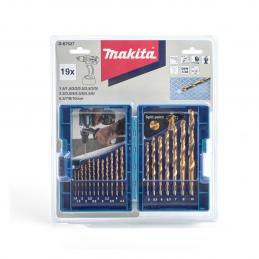 SKI - สกี จำหน่ายสินค้าหลากหลาย และคุณภาพดี | MAKITA MPD-67527 HSS-TIN ชุดดอกสีทอง (มิล) 19 ดอก Makpac