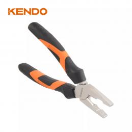 KENDO 10133 คีมปากจิ้งจก มีปีก (ชุบโครเมียม/ด้ามหุ้มยาง) 200mm/8นิ้ว
