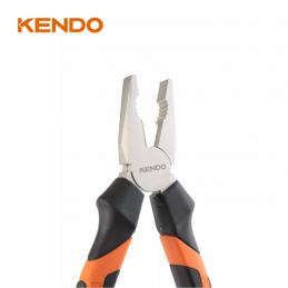 KENDO 10133 คีมปากจิ้งจก มีปีก (ชุบโครเมียม/ด้ามหุ้มยาง) 200mm/8นิ้ว