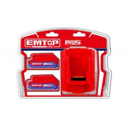 EMTOP ELBCPK1222 แบตเตอรี่และชุดอุปกรณ์ชาร์จ 20V 2.0Ah