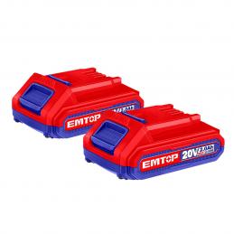 EMTOP ECVL2023013 เครื่องจี้ปูนไร้สาย พร้อมแบตเตอรี่ 20V 2.0Ahx2 และแท่นชาร์จ